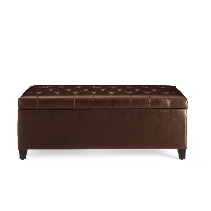 47.24'' Wide Faux Leather Square Storage Ottoman with Storage | Wayfair North America