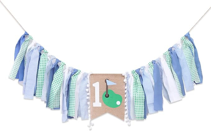 1st Birthday Highchair Banner - Girls Golf Party Decorations Rag Garland Banner Girls First Birth... | Amazon (US)