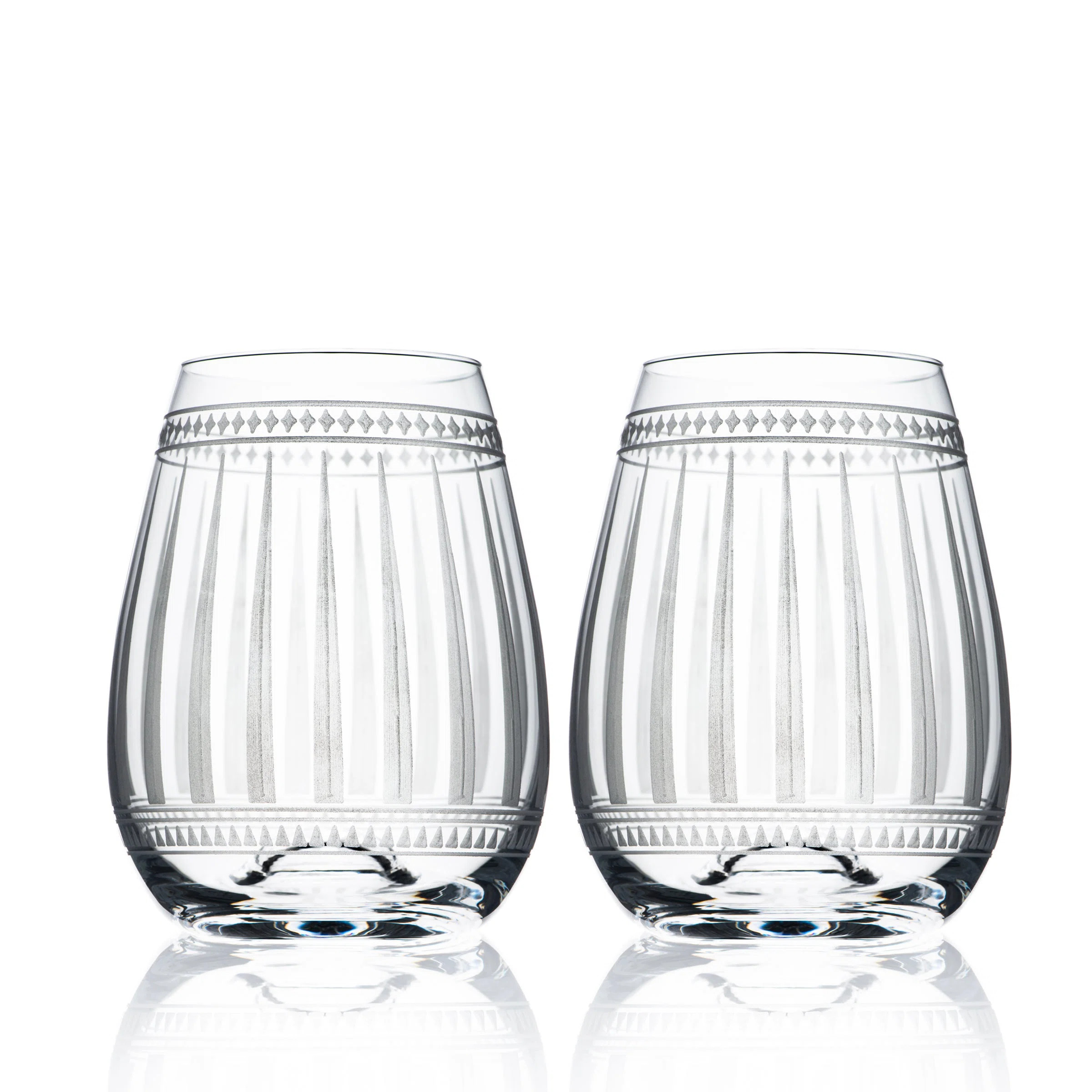 Marrakech Crystal Stemless Wine Glass (Set of 2) | Perigold