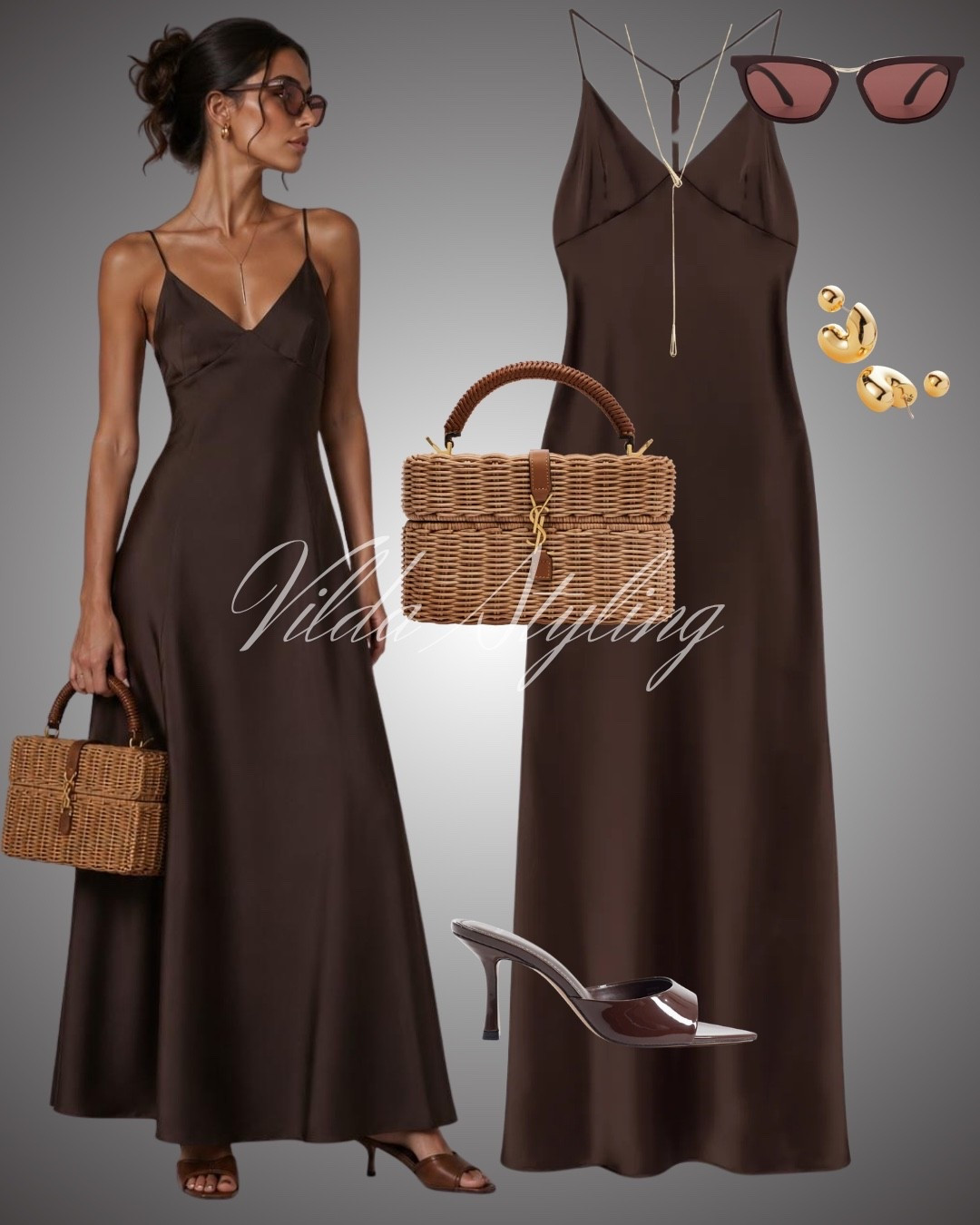 Elegant & Chic
🤎 Chocolate satin dreams and golden details. The perfect look for warm summer evenings. ✨ #SummerStyle #BrownAesthetic #LTKFashion

#LTKsummer #LTKdatenight #LTKdresses