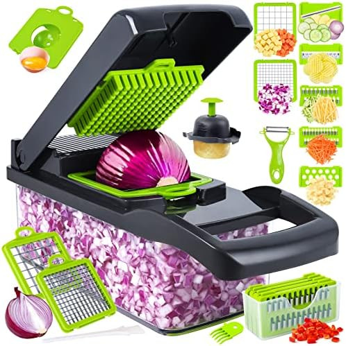 Vegetable Chopper, Pro Onion Chopper, 14 in 1Multifunctional Food Chopper, Kitchen Vegetable Slic... | Amazon (US)