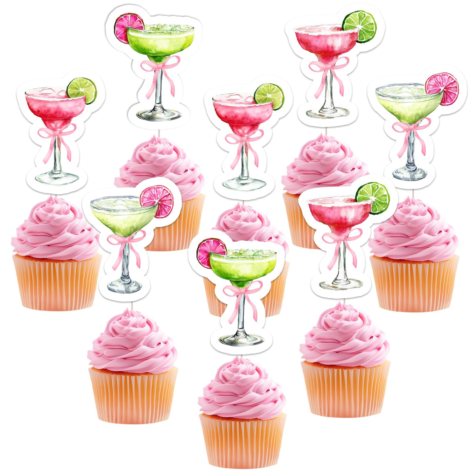 36Pcs Margarita Birthday Cupcake Toppers Green Cocktail Margarita Bridal Shower Decorations Marga... | Amazon (US)