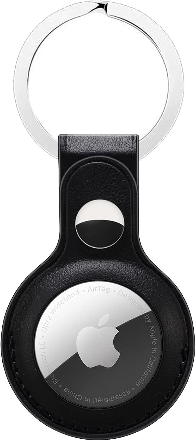 Leather Keychain Case for Apple Air Tag Holder Key Ring for Apple airtag holder | Amazon (US)