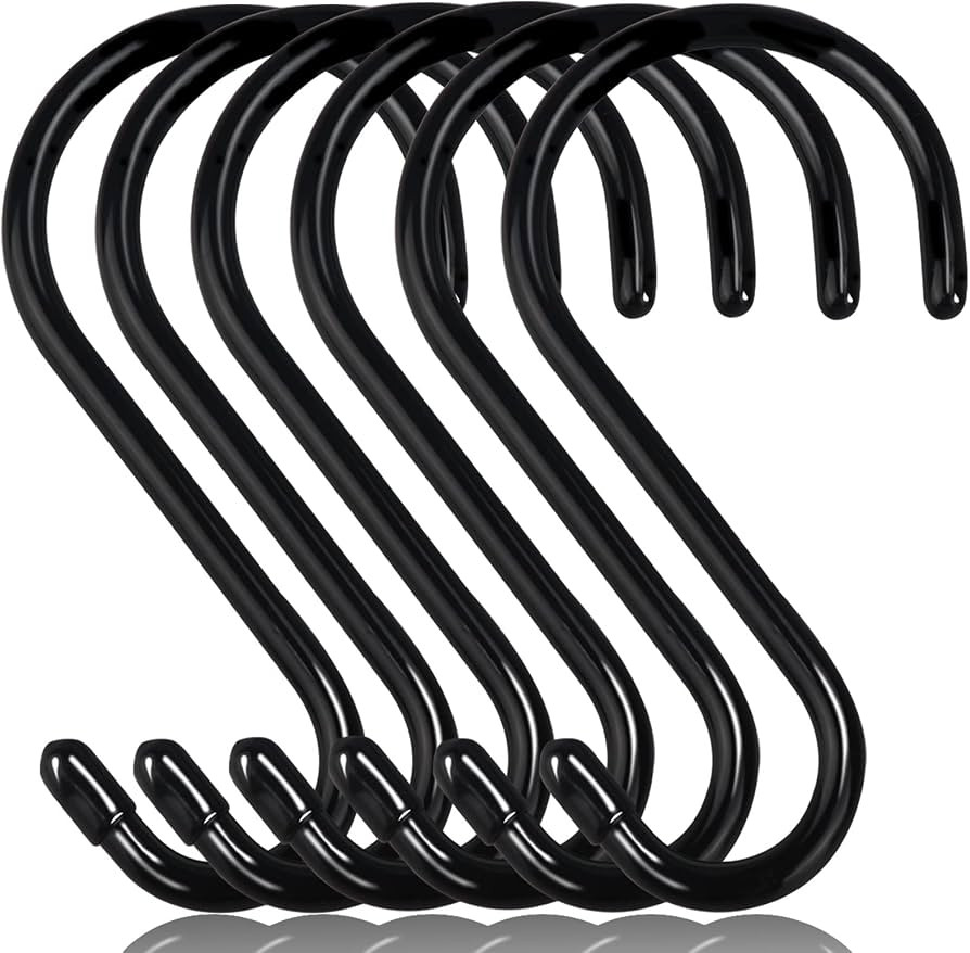 DINGEE 6 Inch Heavy Duty S Hooks, Large S Hook for Hanging Plants, Vinyl Coated S Hook 6 Pack Stu... | Amazon (US)