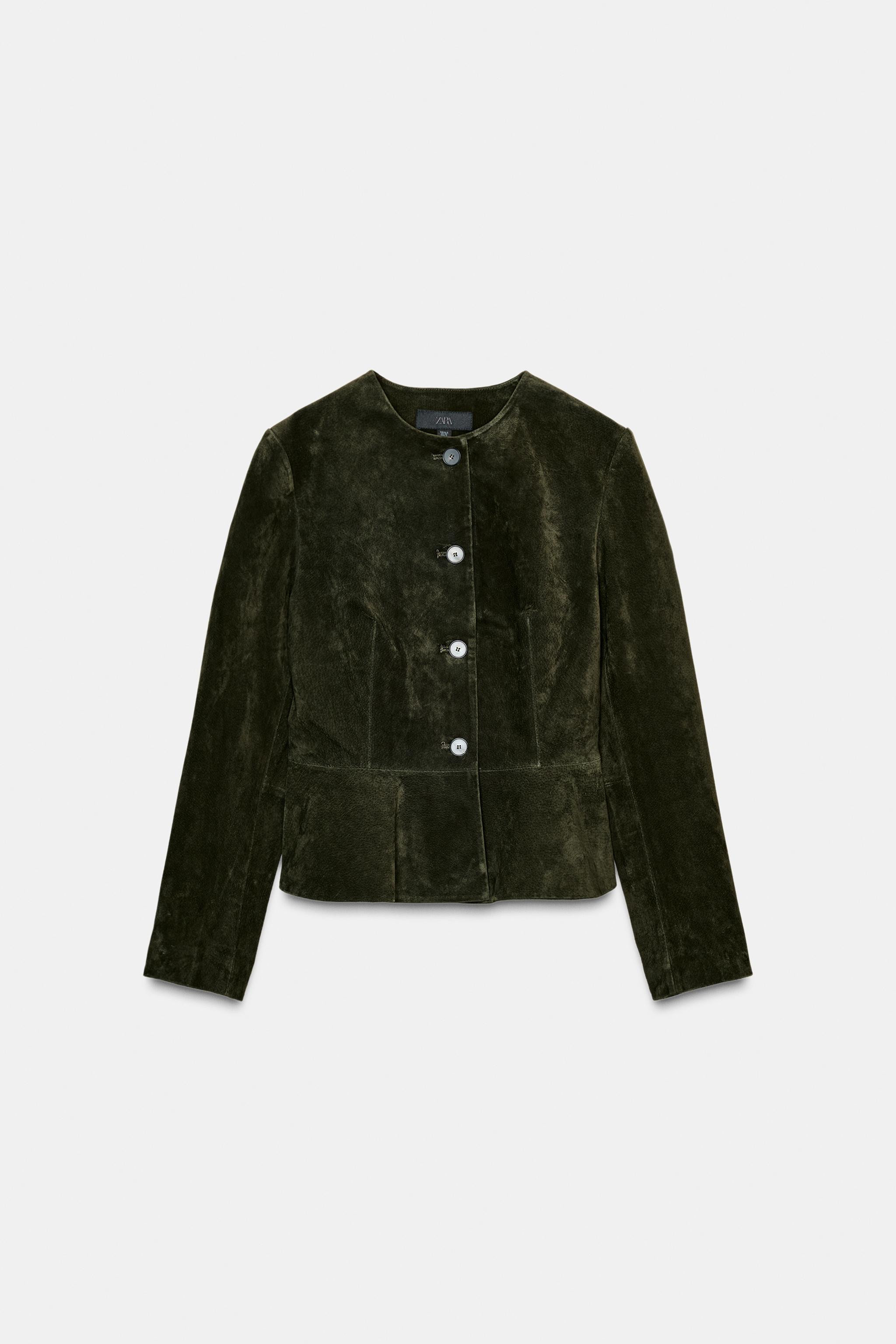 100% LEATHER JACKET WITH FLARED HEM | Zara UK