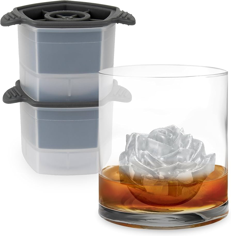 Tovolo Rose Shaped Ice Molds, Set of 2 - Large Romantic Ice Mold Gift - Unique Ice Mold Chills Dr... | Amazon (US)