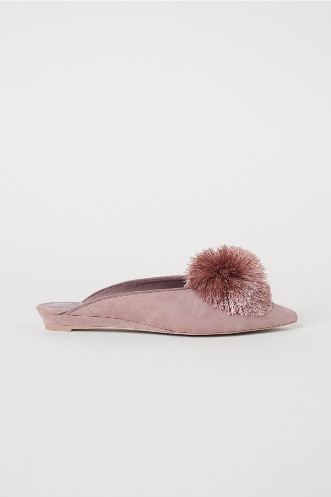 Mules with pompoms | H&M (UK, MY, IN, SG, PH, TW, HK)