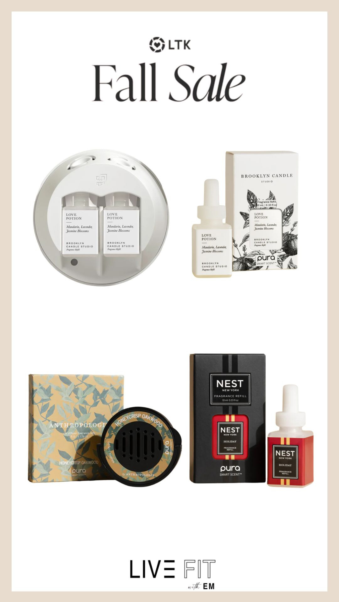 Set the perfect autumn ambiance with exclusive Pura home fragrance deals 🍁 during our LTK Fall Sale! Enjoy luxurious scents from Nest, Brooklyn Candle, and more at irresistible prices. Elevate your space with these must-have aroma essentials, available only through the LTK app. Shop now and make your home feel like fall! 🌟 #HomeFragranceFavorites

#LTKSaleAlert #LTKFallSale #LTKHome