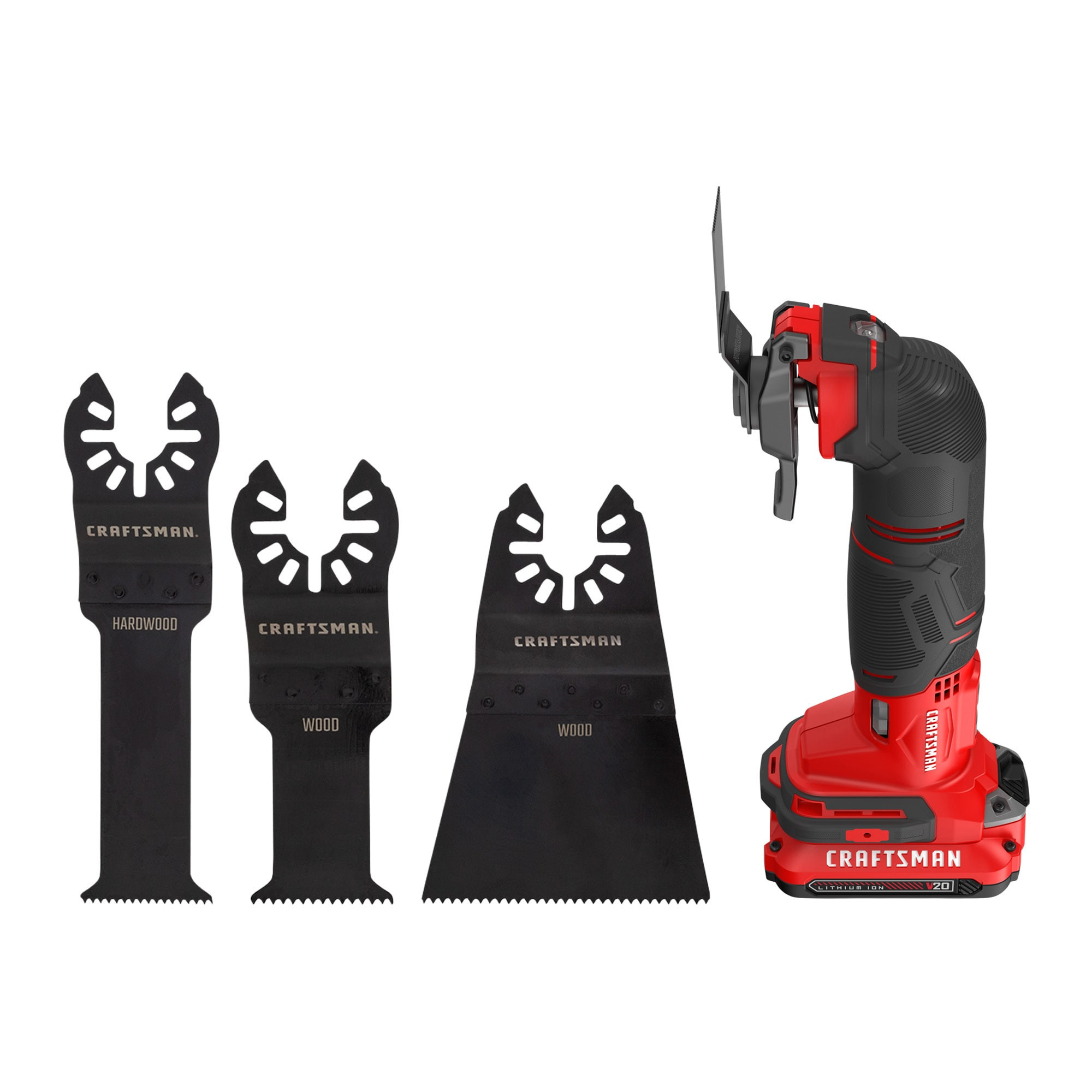 CRAFTSMAN 3-Pack High Carbon Steel Oscillating Tool Blade & V20 11-Piece 20-Volt Max Variable Speed Oscillating Multi-Tool Kit with Soft Case | Lowe's