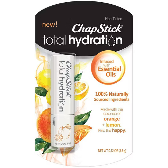 Chapstick Total Hydration Essential Oils Lip Balm - Happy - 0.12oz | Target