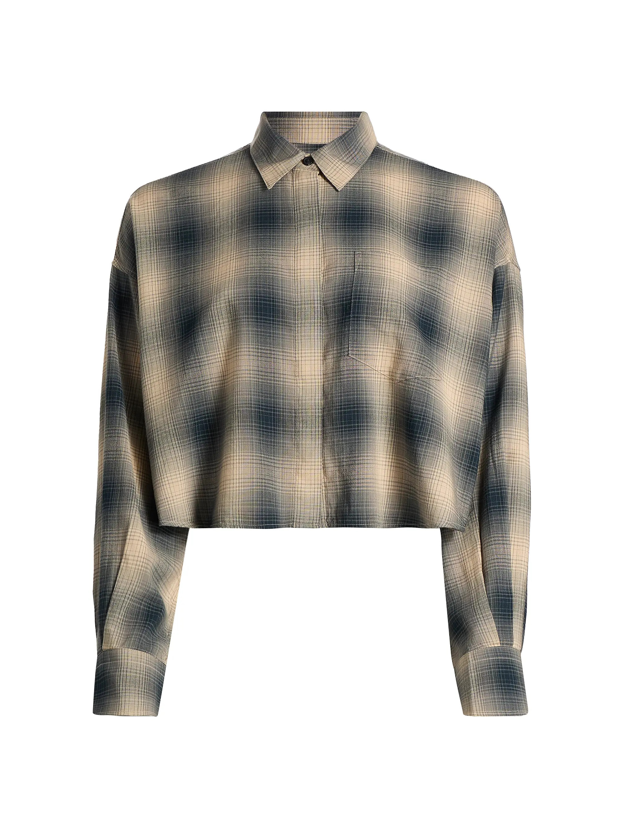 rag & bone Marin Plaid Crop Shirt | Saks Fifth Avenue | Saks Fifth Avenue
