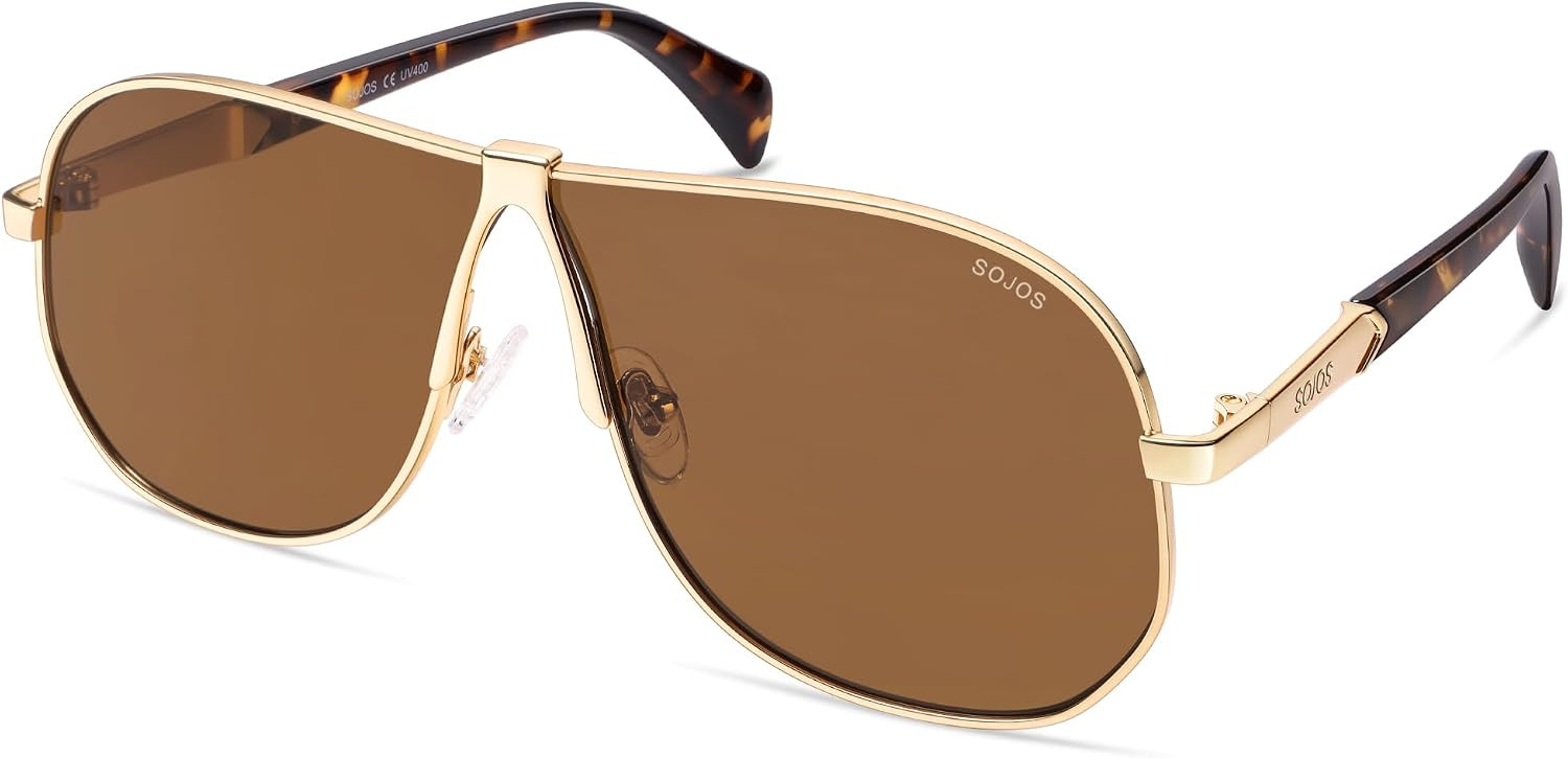 SOJOS Retro 70s Aviator Sunglasses for Women Men Trendy 2026 Oversized UV400 Metal Pilot Shades SJ1272 | Amazon (US)