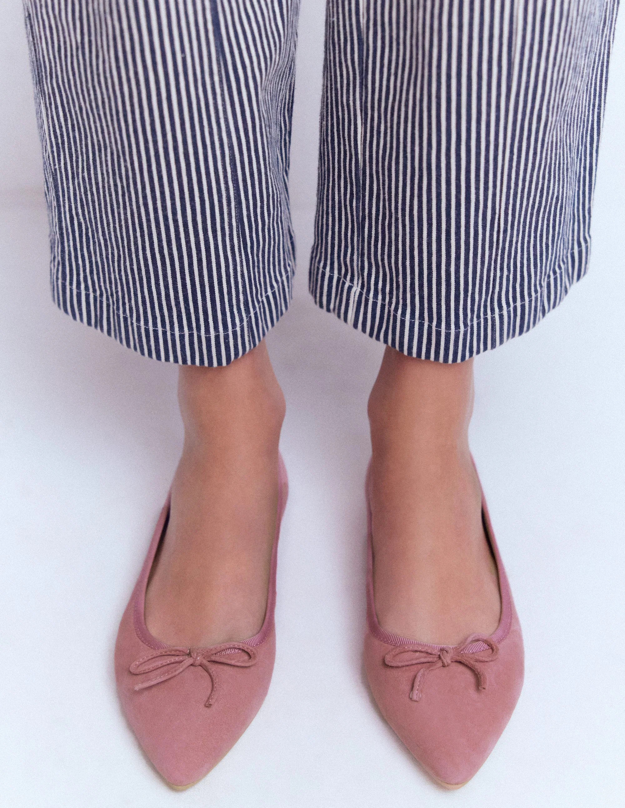 Point Flexi Sole Flats-Pink Suede | Boden (US)