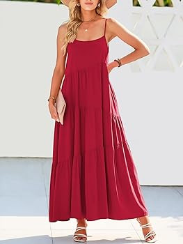 ANRABESS Women Summer Casual Loose Sleeveless Sundress Spaghetti Strap Flowy Boho Linen Beach Vac... | Amazon (US)