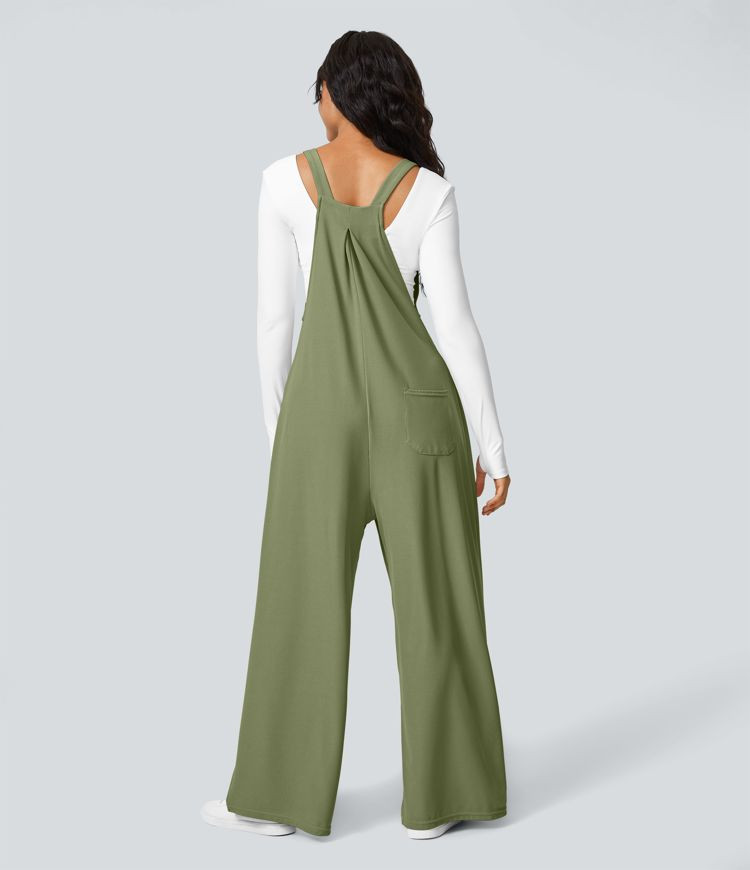 Women’s Pockets Waffle Casual Overalls - Halara | HALARA