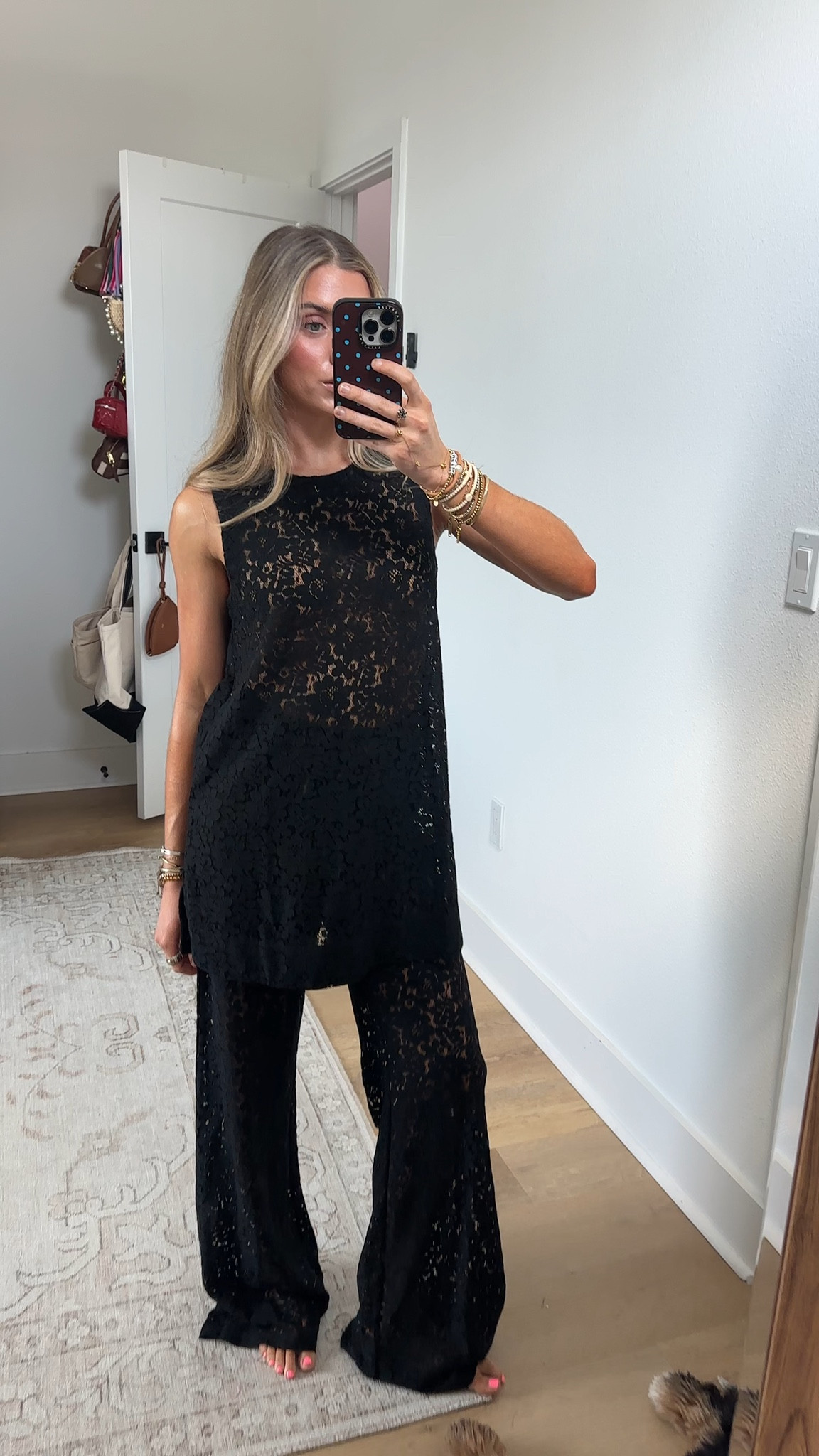 @Petal & Pup size xs Step out in style with the Sammy Embroidered Set in a classic black. This stunning two-piece ensemble is your new secret weapon for turning heads. It features a sheer lace tunic top with a classic round neckline, paired perfectly with matching high-rise, wide-leg pants

#LTKootd #LTKSeasonal #LTKdayinmylife