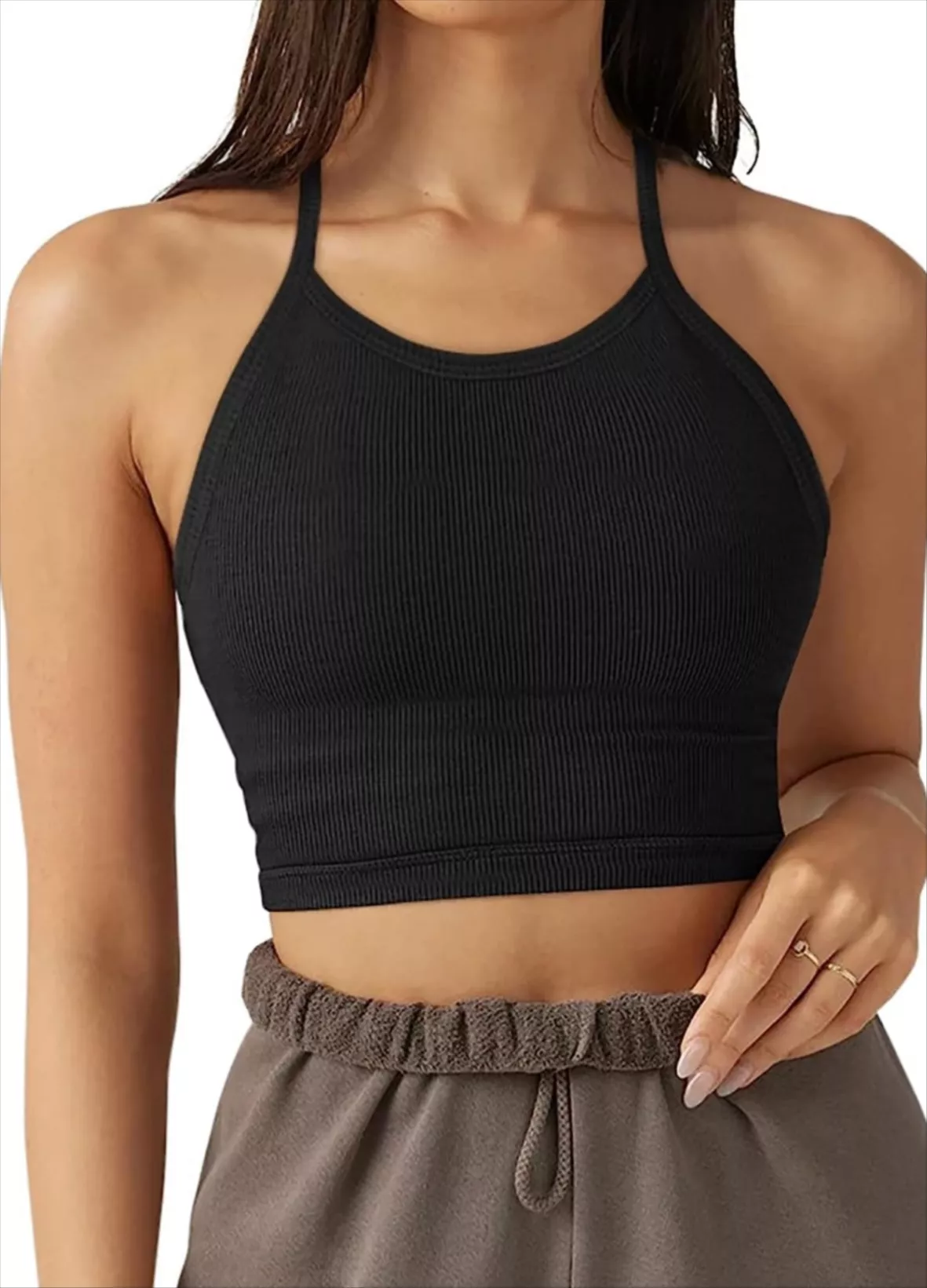 Sunzel Cropped Tank Tops for Women Without Pad Camisole Sports Bra