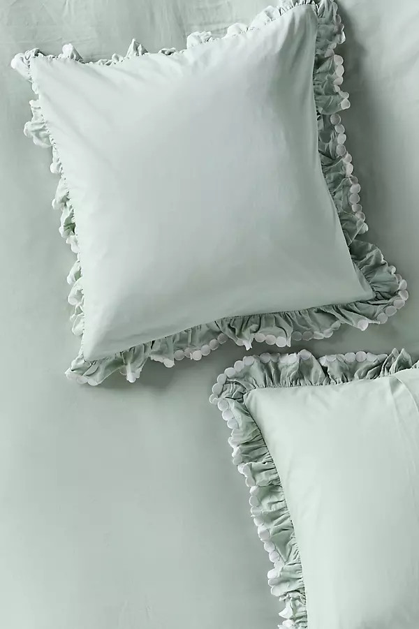 Liet Cotton Sateen Embroidered Euro Sham | Anthropologie (US)
