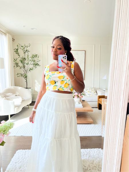 Maxi dress with lemon print tank top, summer outfit , summer style 

#LTKFindsUnder50 #LTKMidsize #LTKSeasonal