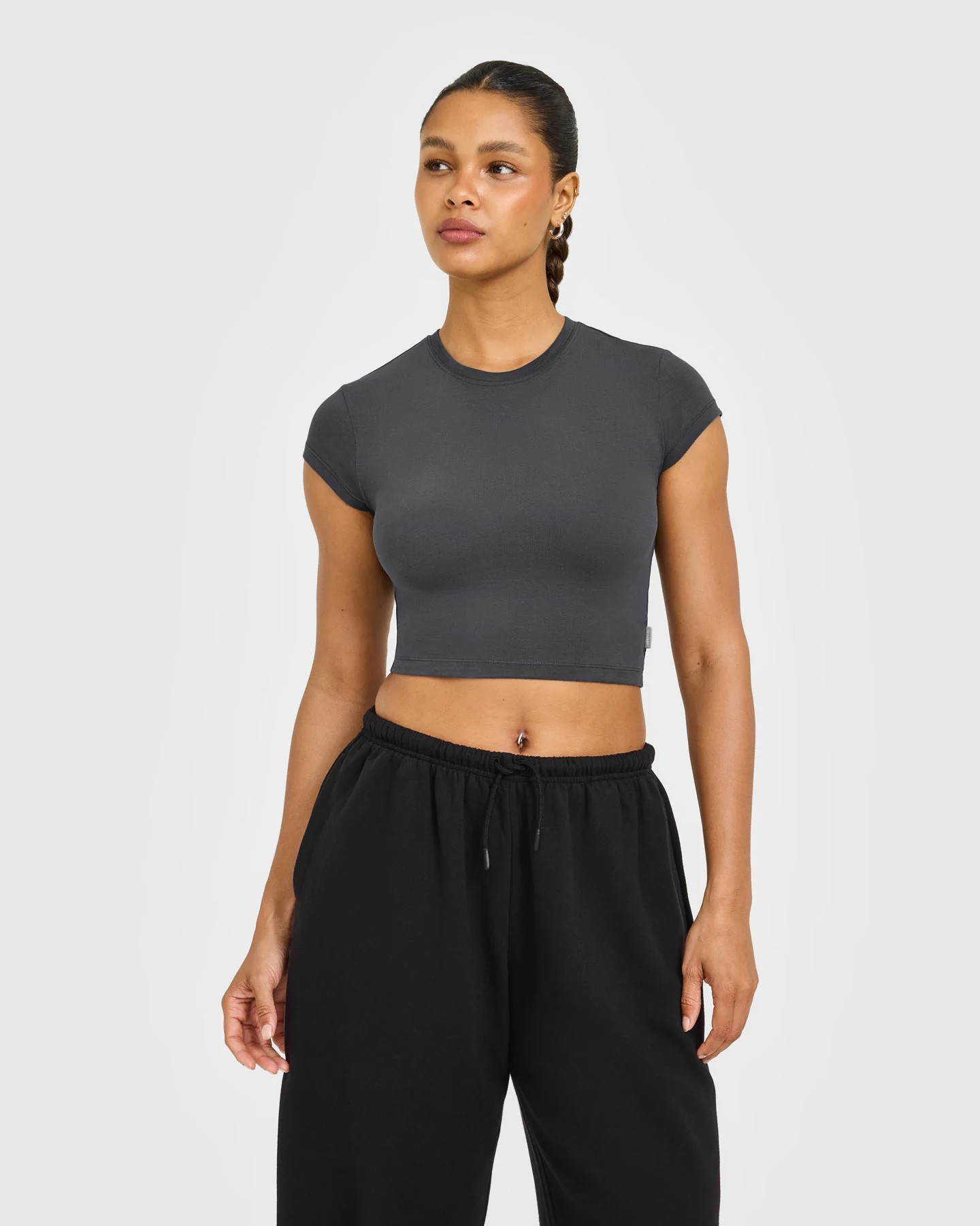 Cotton Baby T-Shirt with Grey Logo 
 Coal | Oner Active (UK / US)