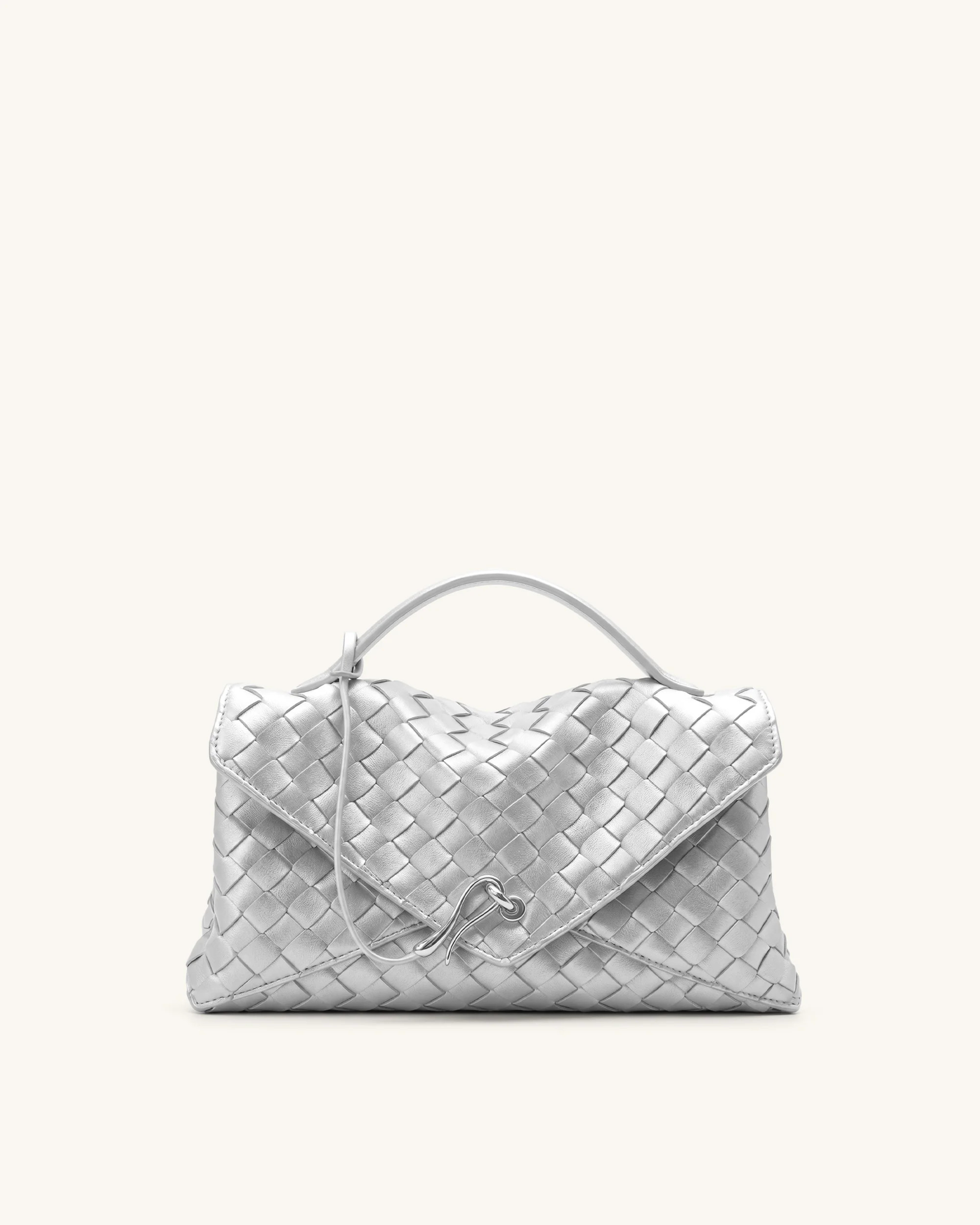 Celeste Woven Envelope Bag - Silver | JW PEI US