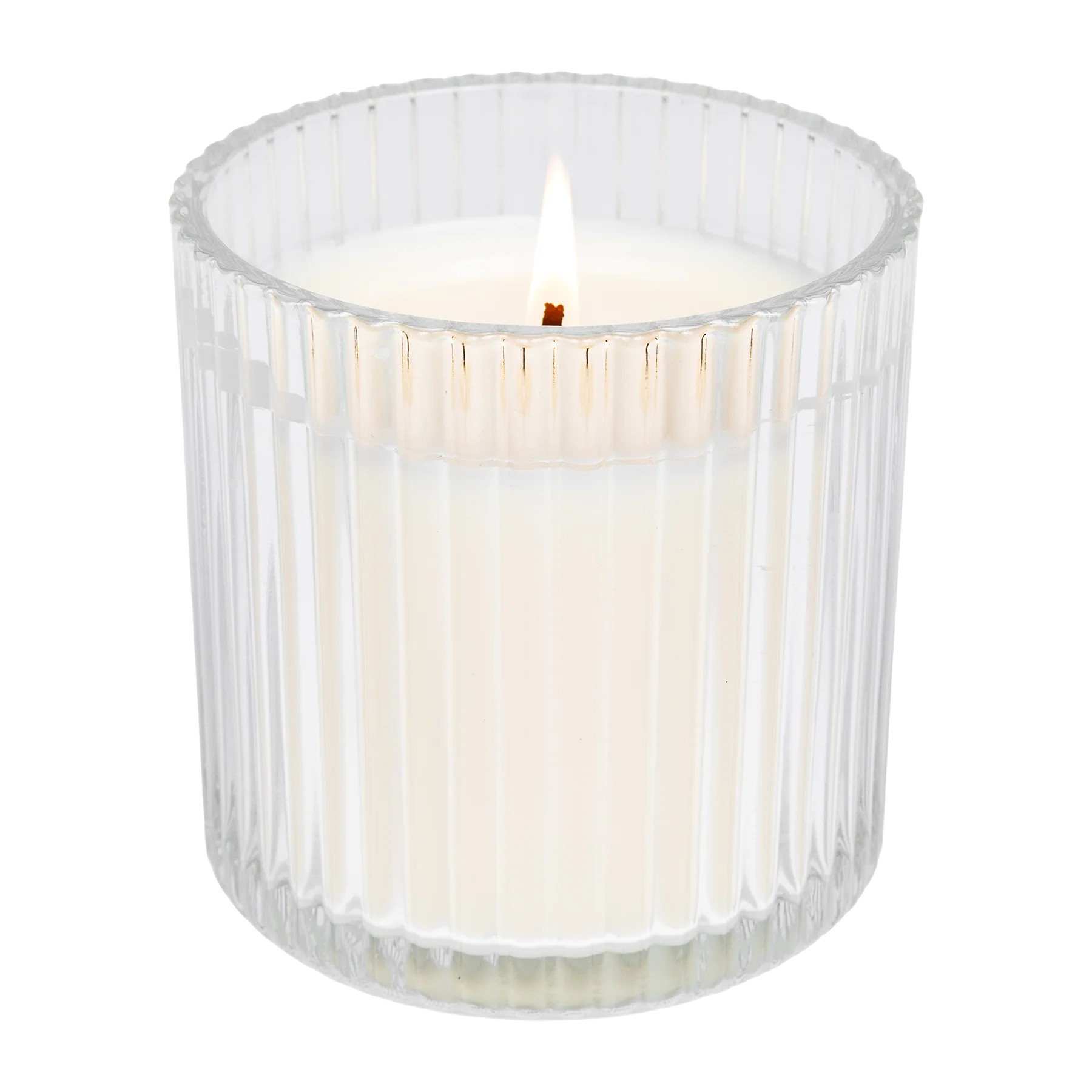 Christmas Fluted Soy Candle - Ribbed Glass Jar - 11 oz | Sweet Water Decor, LLC