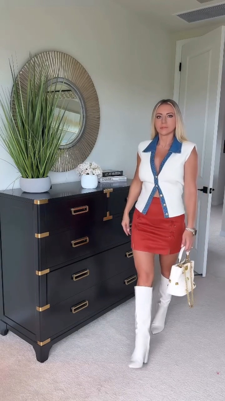 Honestly the entire outfit was made for the sweater vest that I got from Commense. And I love it! I love the color, the golden buttons and the jeans collar! The skirt is from Amazon and is very good quality! I’m wearing M. Comes in other cute colors! And of course the cream boots to match the vest! Next time I will style this vest with burgundy shorts! 

#LTKStyleTip #LTKFindsUnder50 #LTKootd