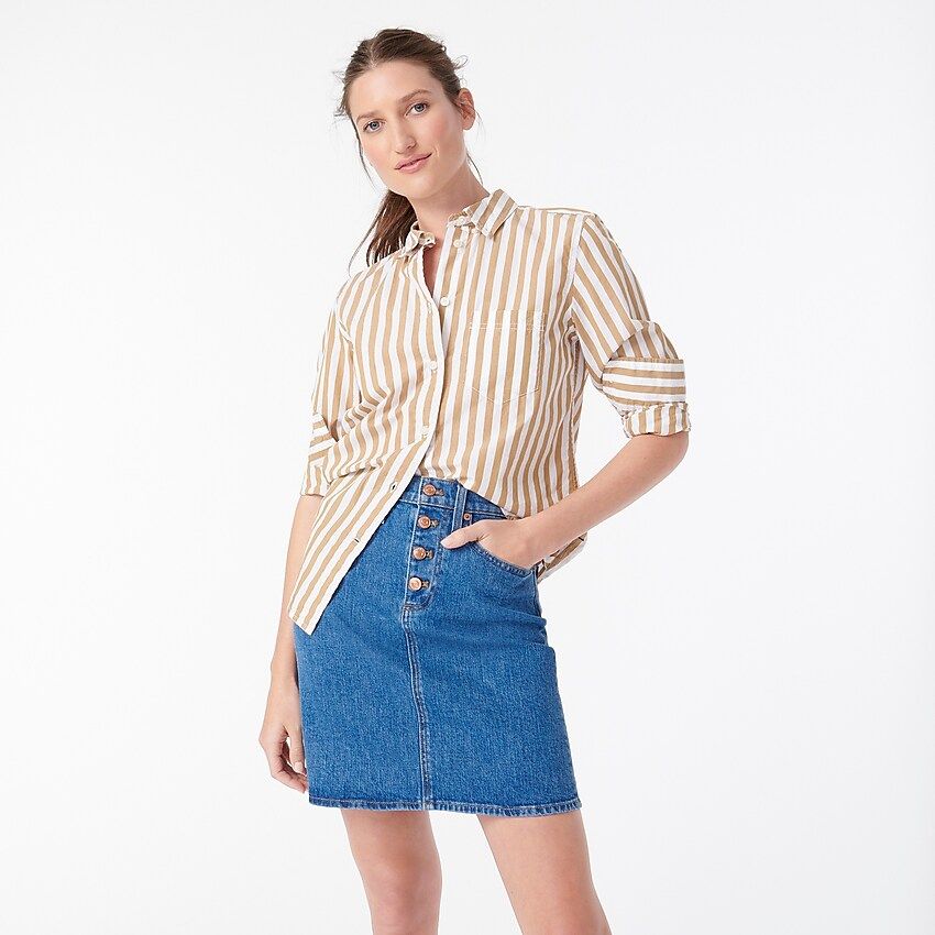 Button-front denim skirt | J.Crew US