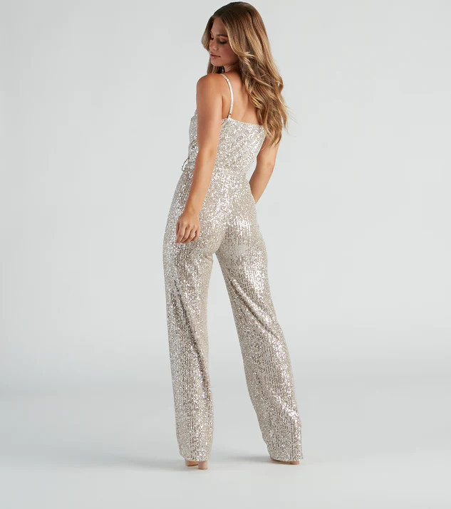 Alluring Glamour Sequin Jumpsuit | Windsor Stores