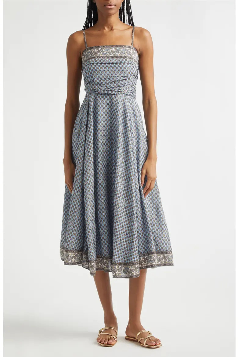 Lana Ruched Medallion & Paisley Print Midi Dress (Women) | Nordstrom | Nordstrom