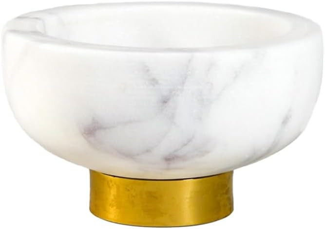 Serene Spaces Living White Marble Bowl with Brass Ring, Decorative Multi-Purpose Bowl - Use as Ce... | Amazon (US)