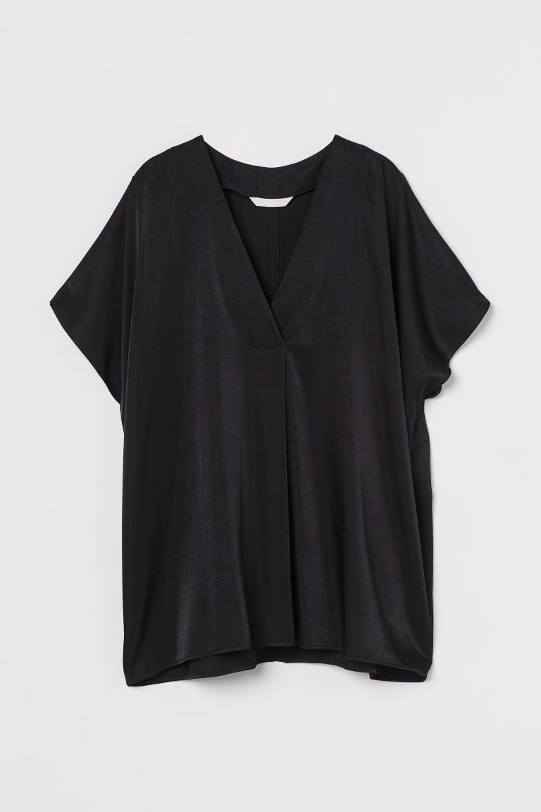 H & M - V-neck Blouse - Black | H&M (US)