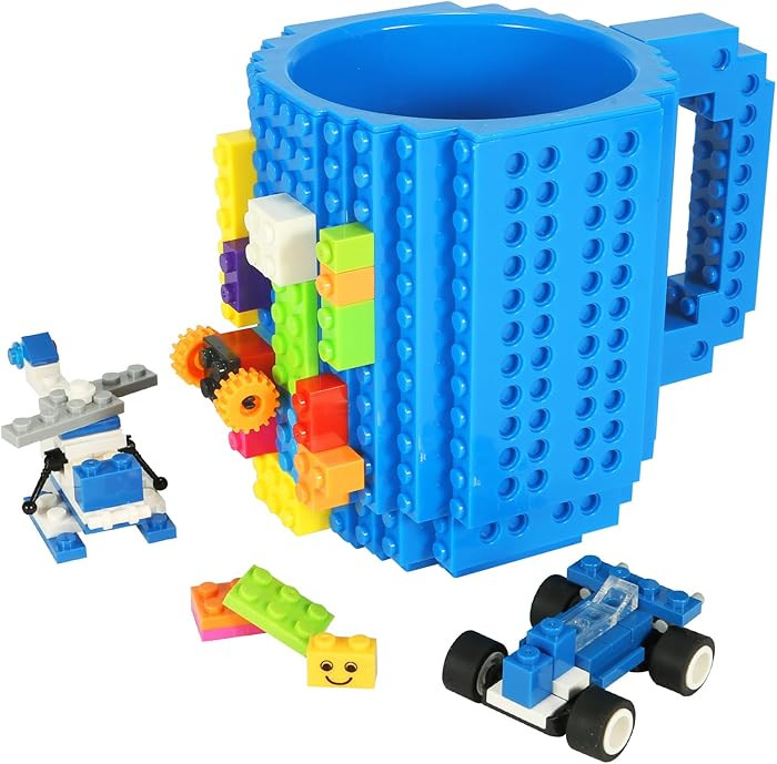 Lumsburry Build-on Brick Coffee Mug, Funny DIY Novelty Cup with Building Blocks Creative for Kids... | Amazon (US)
