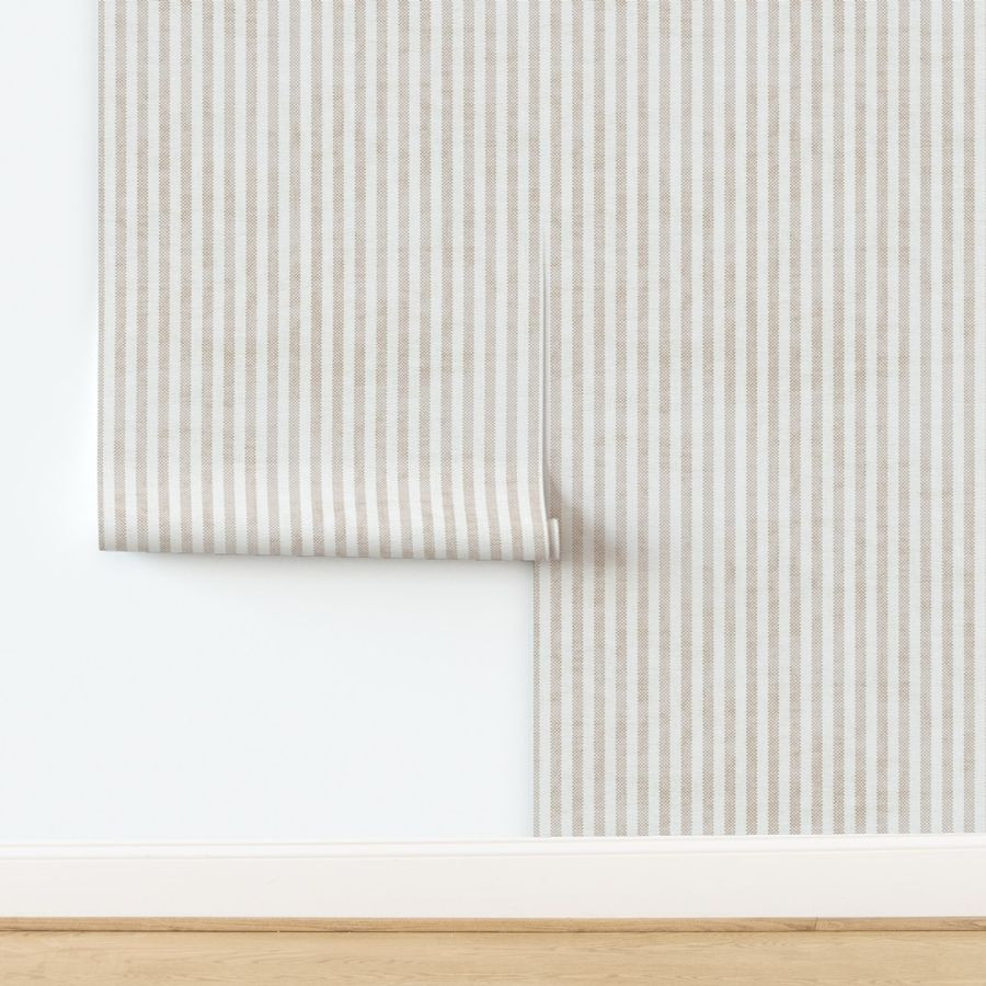 AEGEAN WIDE TICKING STRIPE JUTE | Spoonflower