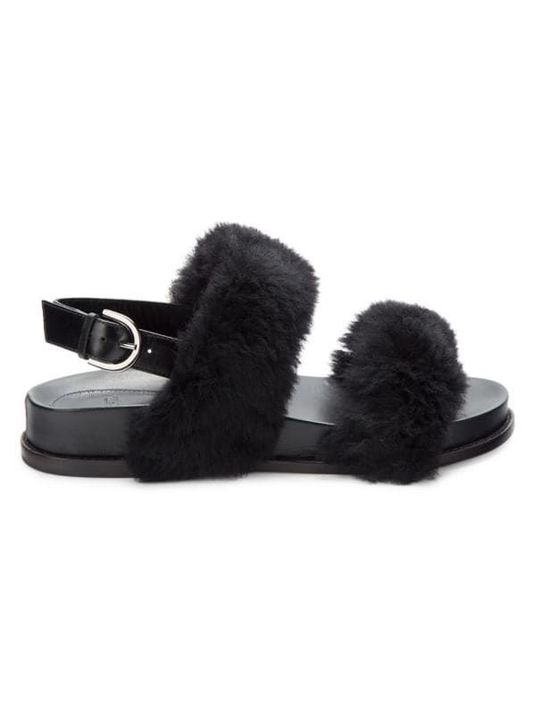 Slingback Shearling Leather Sandals | Saks Fifth Avenue OFF 5TH