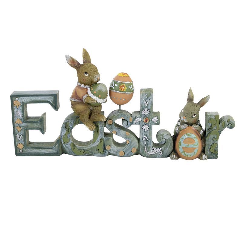 Easter 5.5" Easter Tabletop Cutout Bunny Rabbits Eggs  -  Decorative Figurines | Target