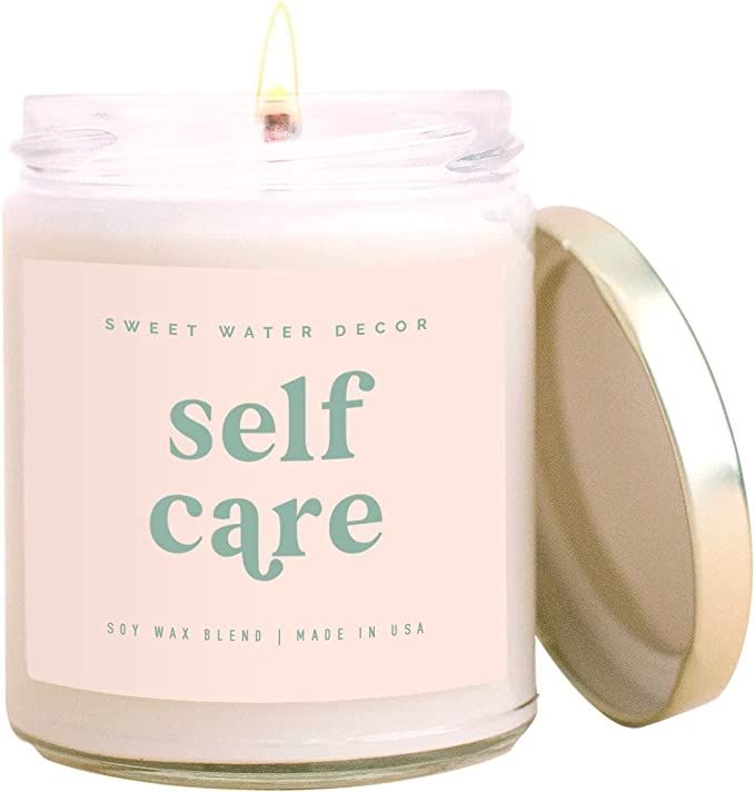 Sweet Water Decor, Self Care Days Candle | Calm and Comfort, Lavender, Patchouli and Eucalyptus S... | Amazon (US)