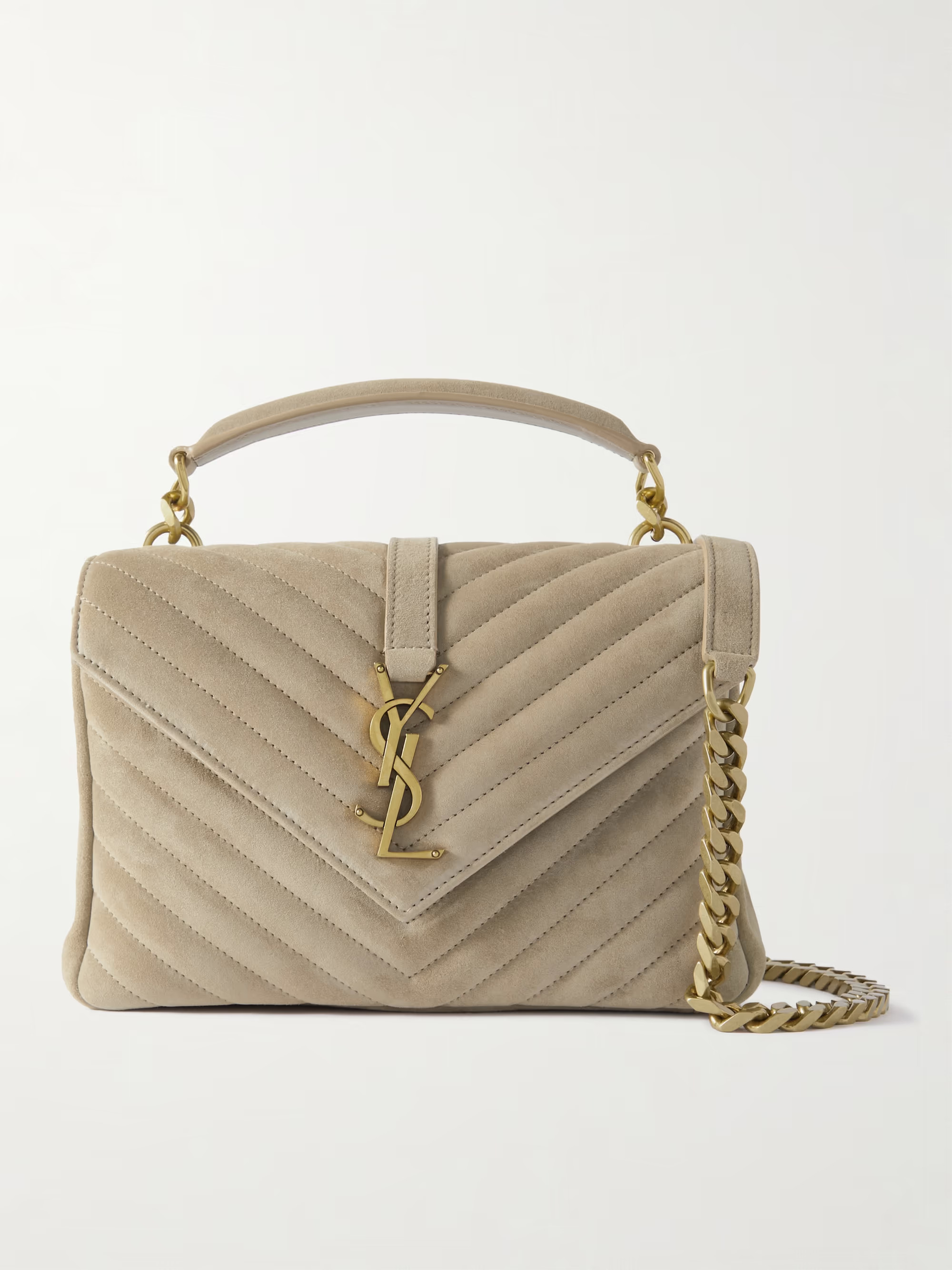 College medium quilted suede tote | NET-A-PORTER (US)