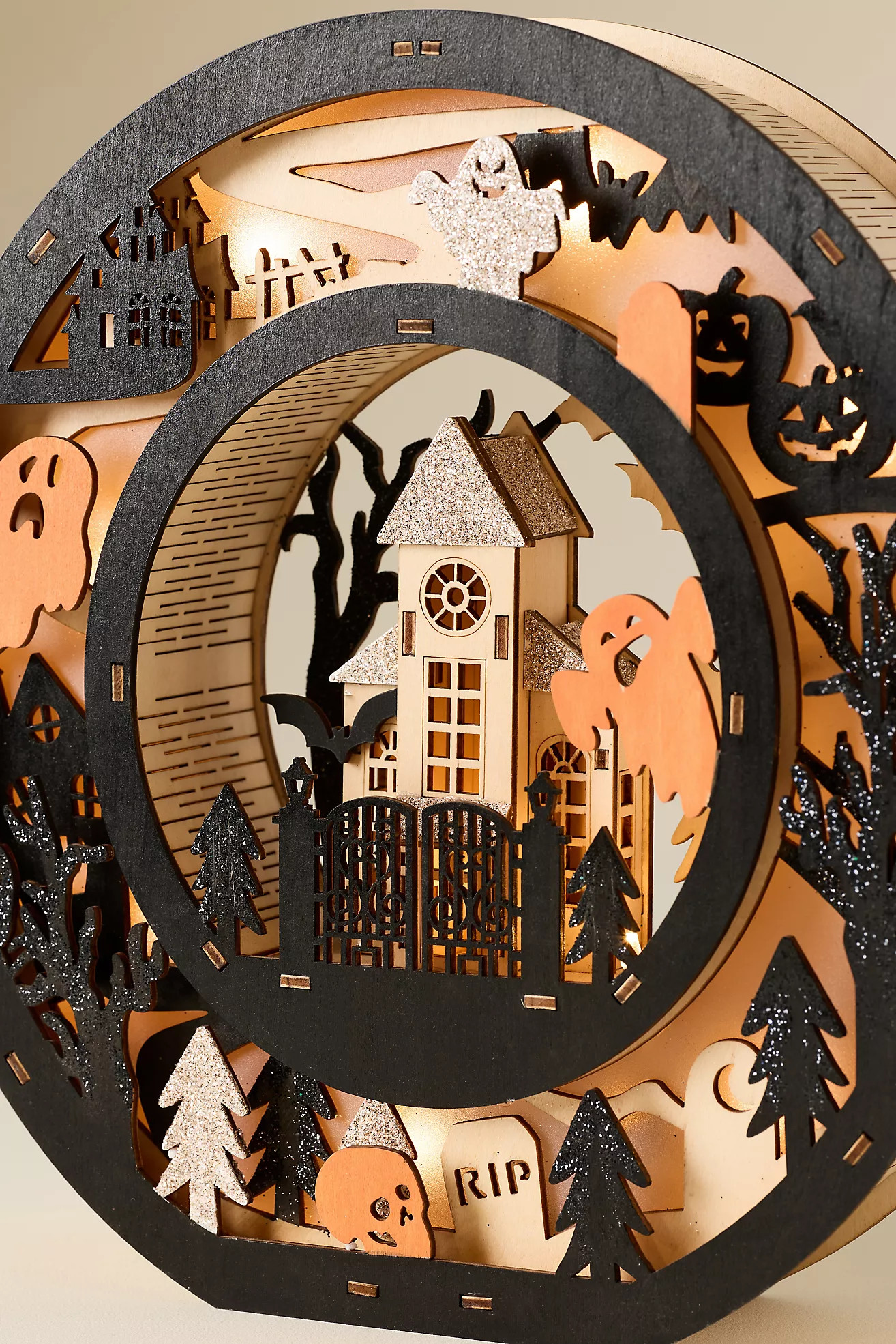 Boo Halloween Light-Up Wood Mantel Letters | Anthropologie (US)
