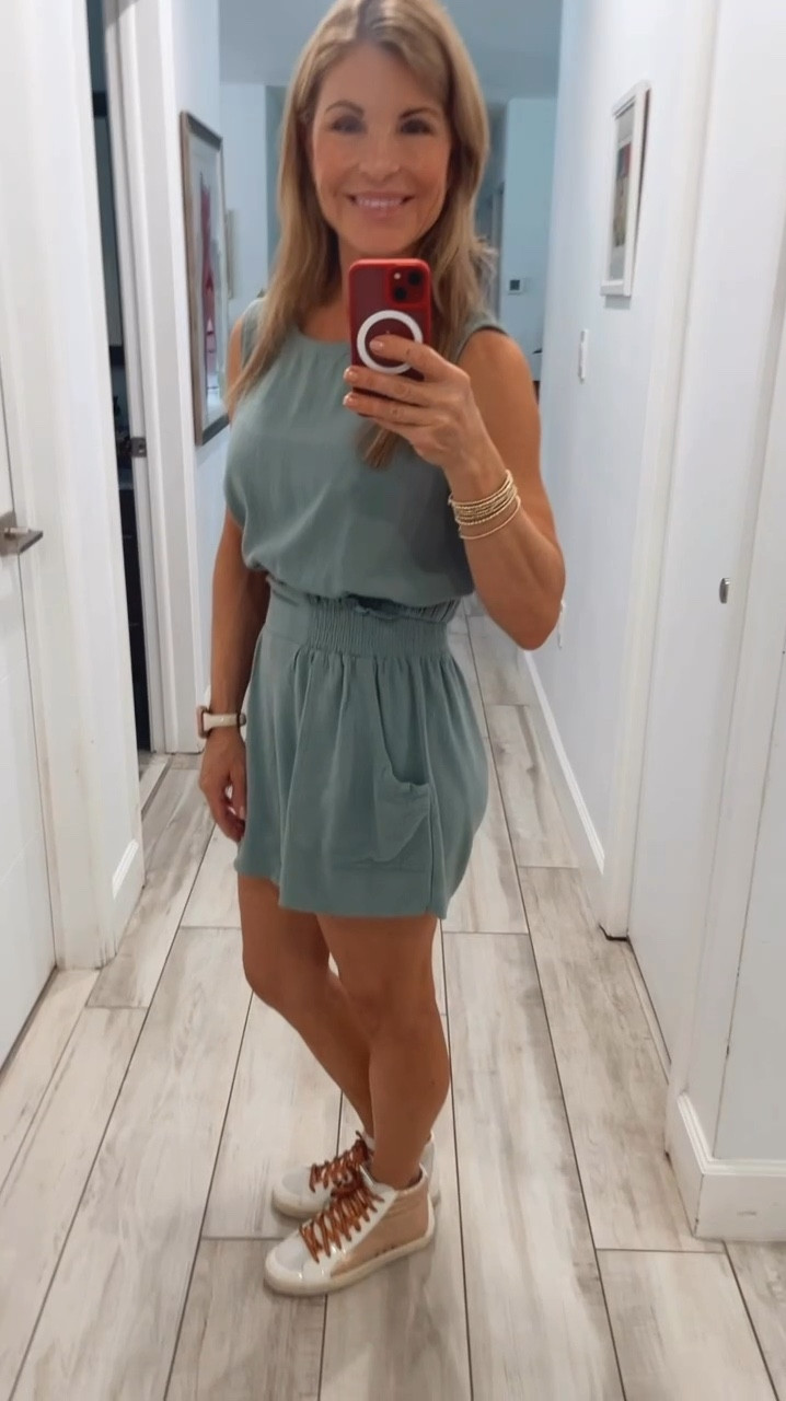 My @amazon short set I wear on repeat. Comes in different colors and runs TTS. You can dress this up or go casual. Today I’m wearing it with these high top p448 sneakers  

#LTKFindsUnder50 #LTKShoeCrush #LTKTravel