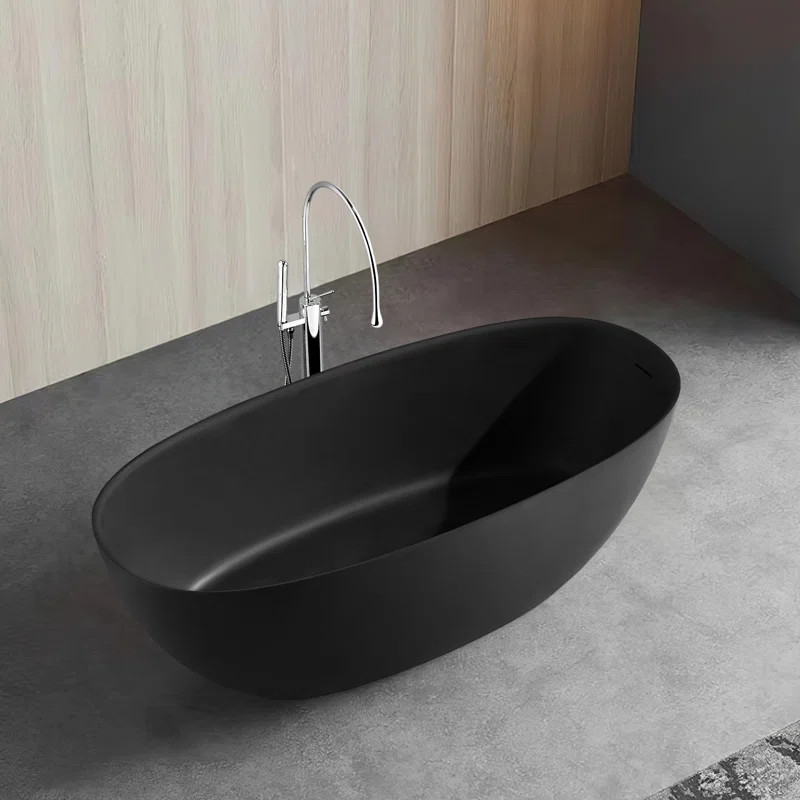 65'' x 29.5'' Freestanding Soaking Solid Surface Bathtub | Wayfair North America