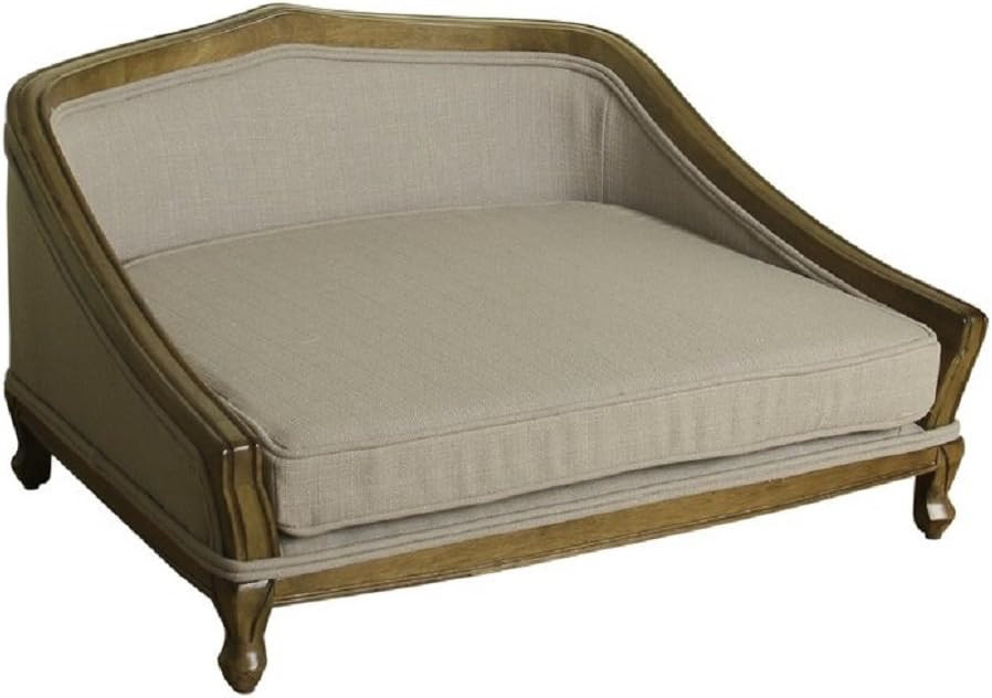 HomePop Decorative Upholstered Arched Pet Bed with Wood Frame, Natural, Small, Dark Sand | Amazon (US)