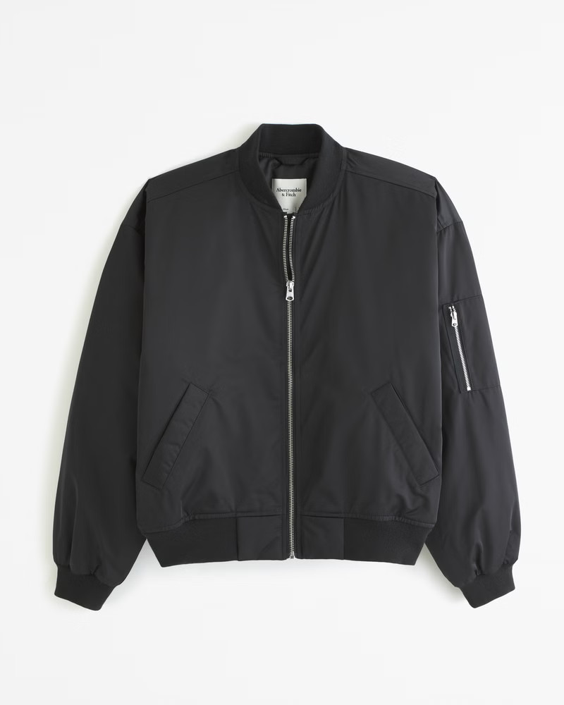Women's Nylon Bomber Jacket | Women's Coats & Jackets | Abercrombie.com | Abercrombie & Fitch (US)