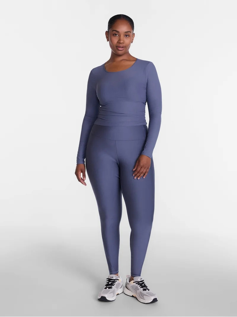 Avia Women's and Women's Plus Shine Leggings, 27" Inseam, Sizes XS-4X | Walmart (US)