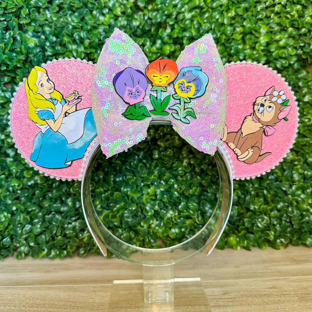 Alice in Wonderland Mouse Ear Headband: Alice, Dinah & Tulips | Etsy (US)