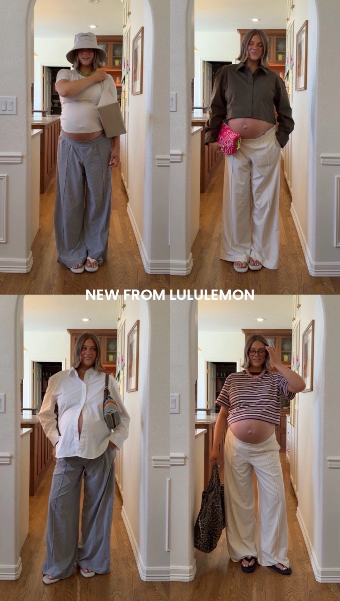 Size 10 in all lululemon tops, size L in Breezily Pant (sized up for pregnancy) mid rise and they’re super soft, stretchy and light weight for summer! 31” inseam and I am 5’ 5” 

#pregnancystyle #pregnant #bumpstyle #bresheppard #lowrise #pregnancy