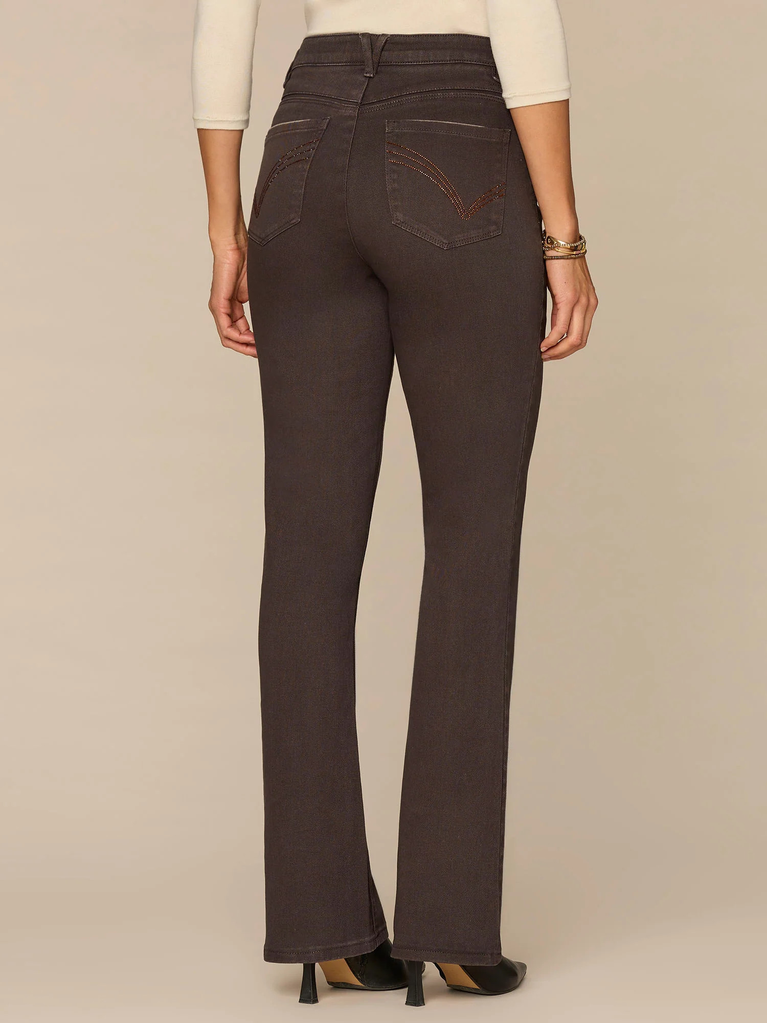 "Ab"solution® High Rise Itty Bitty Boot Pants with Rhinestones | Democracy Clothing