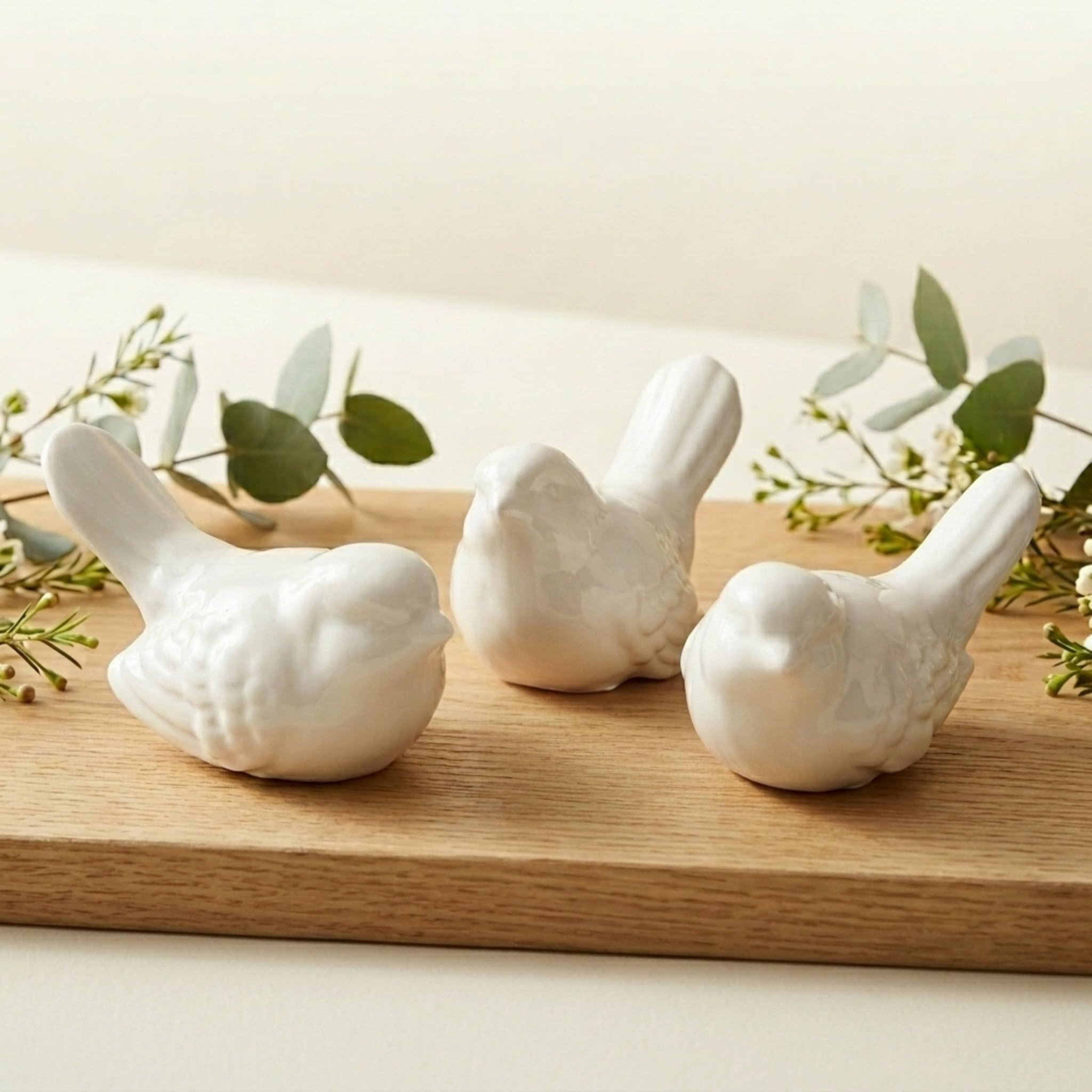 The Bridge Collection Set of 3 Ceramic Bird Figurines – Decorative White Bird Statues Styles Va... | Amazon (US)