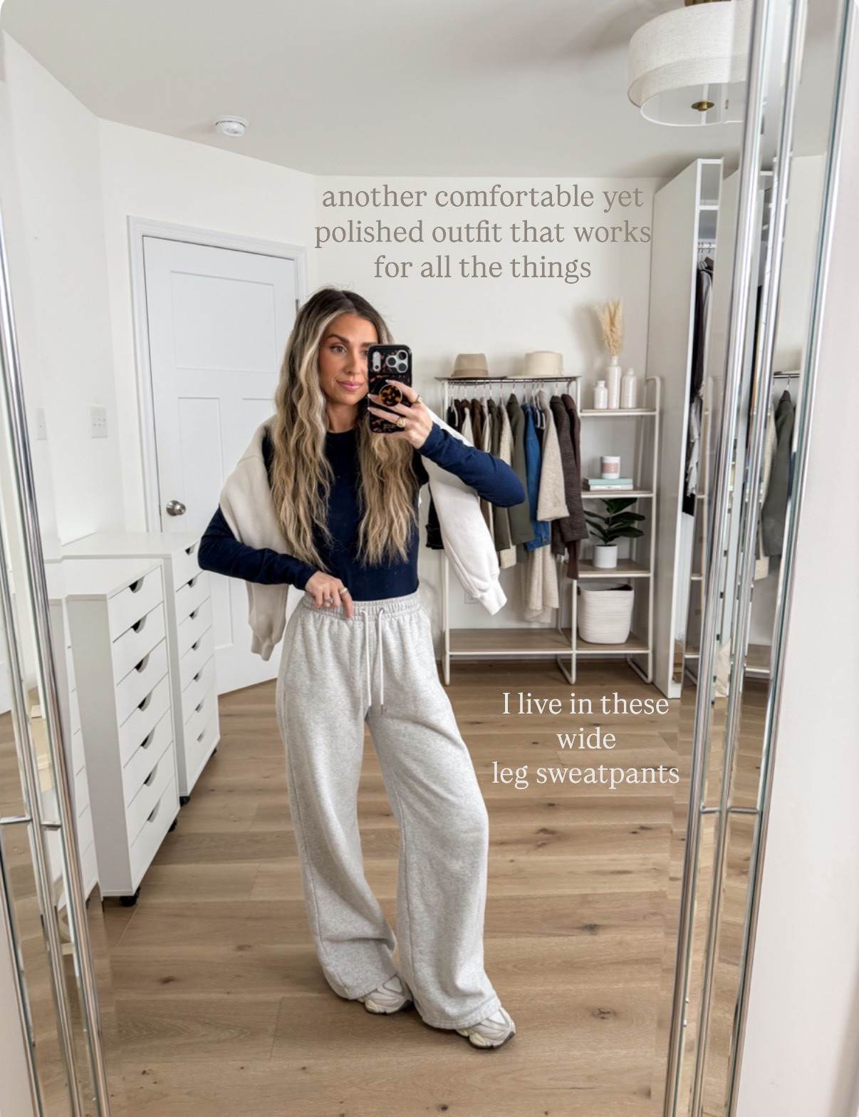 Easy, cute, casual loungewear outfit 
+ top: xxs
+ sweatpants: xs
+ new balance 9060s: true to size 

#LTKootd #LTKmomlife #LTKgrwm