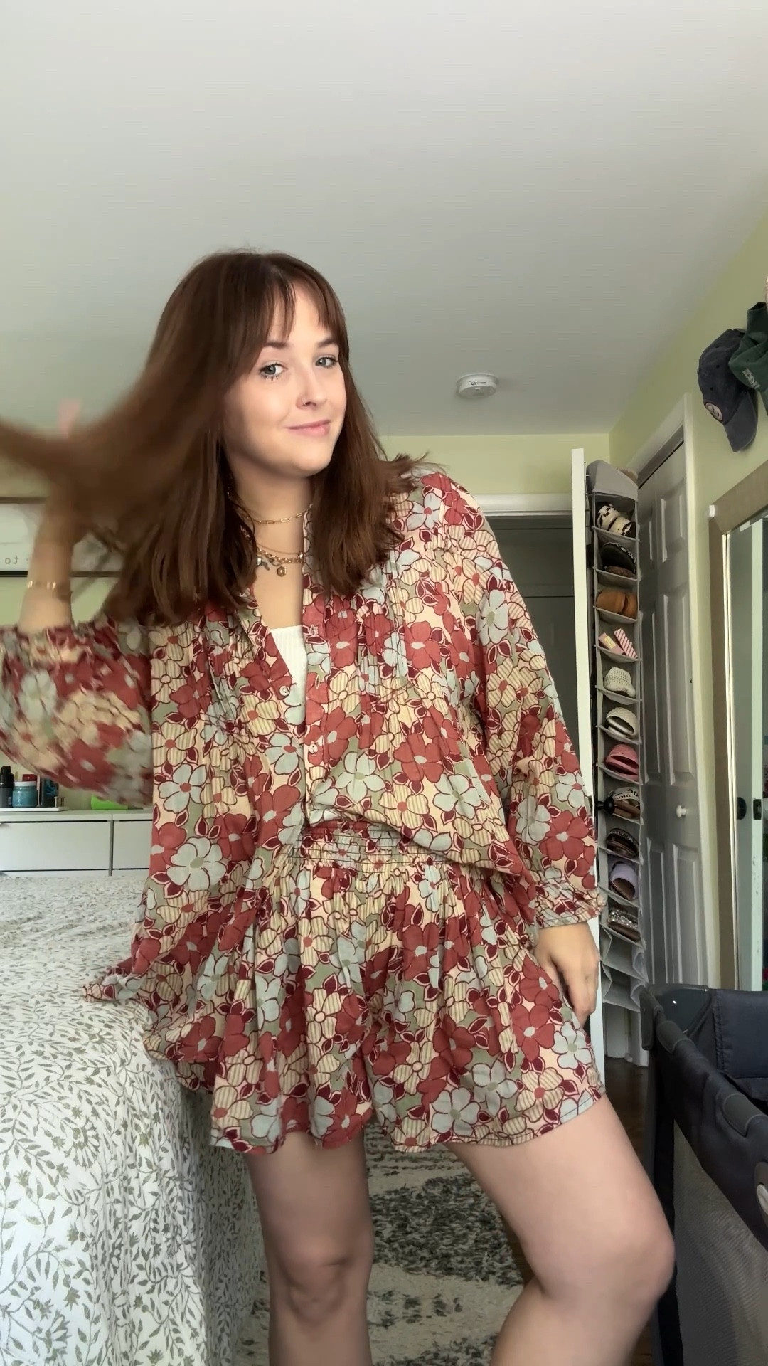 The cutest little matching set for a quick summer outfit. So lightweight, and easy to quick throw on and go. Would look adorable on vacation!

Shorts are a bit low rise, but they feel comfy. 

#LTKSeasonal #LTKU #LTKMidsize